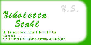 nikoletta stahl business card